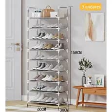 Sapateira Vertical Luxo Inox 27 pares 9 Prateleiras
