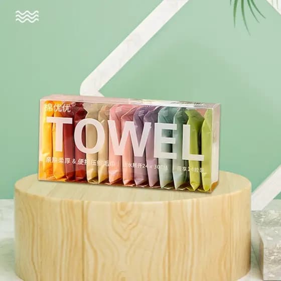 14 Pçs Toalhas Comprimida Descartável 24cm*30cm Portátil De Viagem Embalagem Individual Toalha Algodão Rosto Multiuso