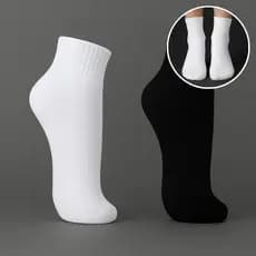 Kit de Meia Cano Médio com Algodão Unissex Masculina Feminina - Cores Sortidas