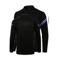 Camisa Masculina Manga Curta Com Meio Zíper Moda Casual Preto Dedo Top