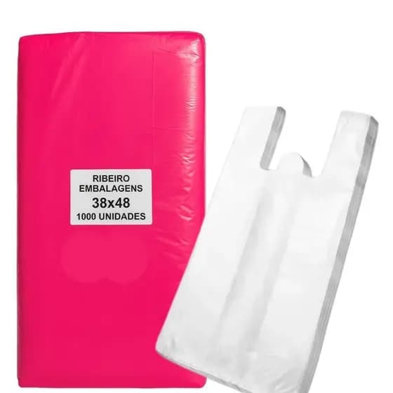 SACOLA PLÁSTICA 38X48 MILHEIRO – IDEAL PARA ITENS LEVES E USO EM COMÉRCIO - 1000 SACOLAS