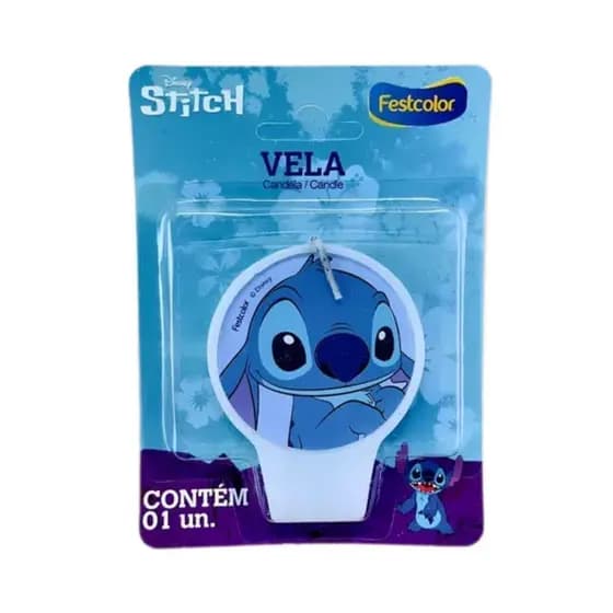 VELA STITCH FESTCOLOR UNID - DECORAÇÃO FESTA TEMA INFANTIL