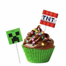 TOPPER PARA DOCE FESTCOLOR MINECRAFT 8 UNIDADES DECORAÇÃO FESTA