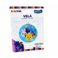 VELA PLANA BOLOFOFOS FESTCOLOR - FESTA INFANTIL