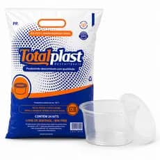 POTE REDONDO TOTALPLAST 500ML COM TAMPA KIT 24 UNIDADES POTE PLÁSTICO PARA DELIVERY E ALIMENTOS