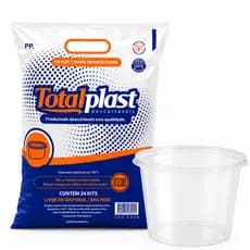 POTE REDONDO TOTALPLAST 750ML COM TAMPA – KIT COM 24 UNIDADES | POTE PLÁSTICO PARA ALIMENTOS