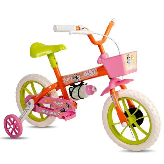 Bicicleta Infantil Com Rodinhas Menina Aro 12 Bluey Laranja Verden Bikes