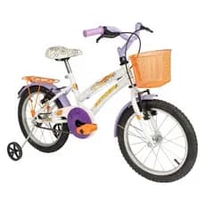 Bicicleta Infantil Com Rodinha Aro 16 Lolla Capivara Branca Laranja e Lilás Verden Bikes