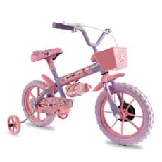Bicicleta Infantil Com Rodinhas Menina Aro 12 Amy Lilás e Rosa Verden Bikes