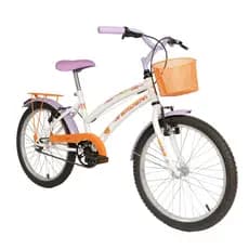 Bicicleta Infantil Aro 20 Lolla Branca Verden Bikes com Cestinha