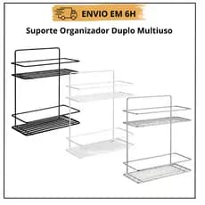 Organizador Para Banheiro Com Gancho Adesivo Multiuso