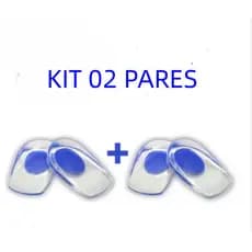 Kit 2 Pares Calcanheira de Silicone Gel Ortopédica Esporão Dor Anti Impacto Unissex
