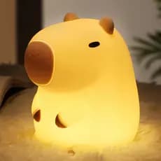 Luminária Capivara Silicone Luz Noturna para Dormir USB Led Nocturna Recarregável LUMINARIA