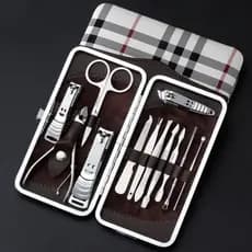 KIT 12 pecas Professional Aço Inoxidável Cutículas  Cortador De Unhas Ferramentas Kit de Manicure Portátil