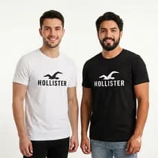 KIT 2 Camisetas Hollister Masculina Lançamento Camisa 100% Algodão