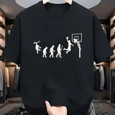 Camiseta Masculina Estampada Cesta Basquete Novidade Camisa 100% Algodão