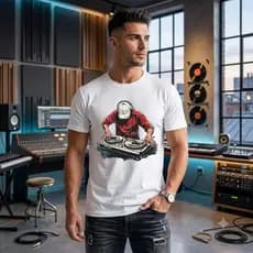 Camiseta Masculina Estampada Dj Estilosa Camisa 100% Algodão Festa Musica