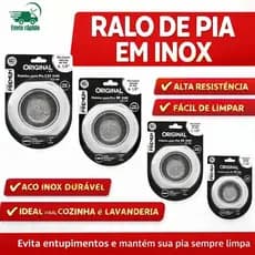 Ralinho Ralo Para Pia Inox De Cozinha Tamanhos Anti Entupimento Universal Fácil Instalação Simples