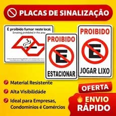 Placa De Sinalização Proibido Estacionar Jogar Lixo Fumar 30x20 Ecom IA - S-233/1 F9e Resistentes
