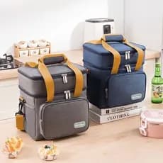 Bolsa Termica Grande Capacidade Lancheira Expansível Com Dupla Camada Adequado Para Viagens Ao Ar Livre Na Praia