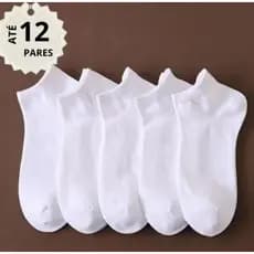 Kit de 3 a 12 Pares de Meias Infantil Branca Preta Algodão Escolar Colegial  Menina Menino