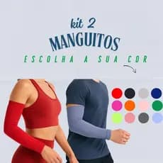 Kit 2 Pares Manguitos Térmico Proteção Solar UV50 + Segunda Pele Unissex Esportes Volei Motoboy