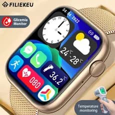FILIEKEU relógio smartwatch feminino Monitoramento de glicemia Chamadas Bluetooth smartwatch relogio
