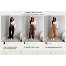 Calça Pantalona Listras Laterais Tecido Duna Super Confortável Envio imediato