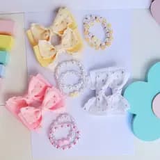 par de laço com pulseira/laço delicado/laço branco/laço de cabelo/laço infantil