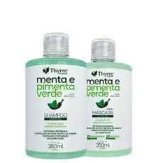 Kit Menta e Pimenta Verde 350ml Shampoo e Mascara 2em1 Nutrição Tratamento Capilar Thyrre Cosmetics