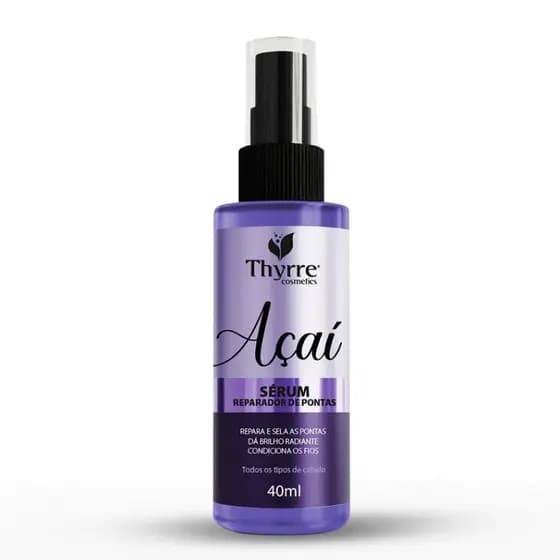 Sérum Reparador de Pontas Açaí Brilho Radiante Repara e Sela as Pontas Thyrre Cosmetics 40ml