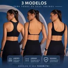 Top Academia Costas Aberta +Top Nadador + Top Normal Sem Bojo Compressão Confortável