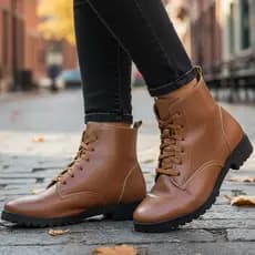 Bota Coturno Botinha Caramelo Feminino Salto Baixo Confortável Macio 34 ao 39