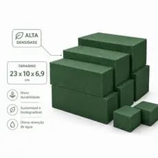 Kit 6 Espumas Floral Fenólica 23 x 10 x 6,9cm Arranjo de Flores e Plantas Artificiais Jardinagem