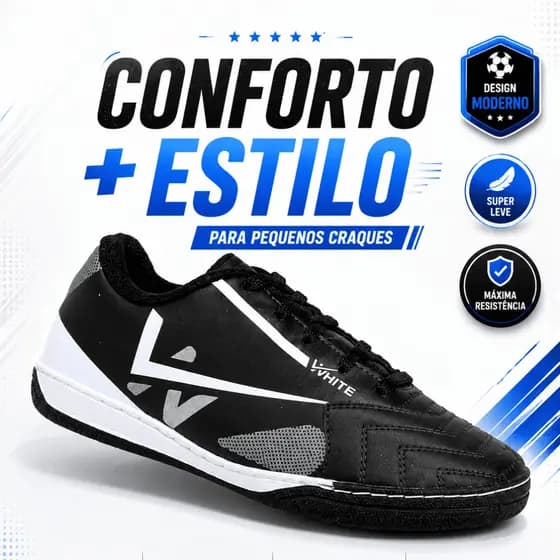 Chuteira Masculina Campo Society Infantil Adulto 26 ao 43 Futebol Confortável e Reforçada Promoção