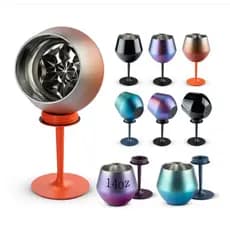 Kit 5/10/20 Copo De Coquetel 2 Em 1 414ML Vinho Removível Forma De U Isolamento Duplo Café Com De Aço Inoxidável 304-LC