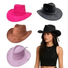Chapéu de Cowboy Country  Feminino e Masculino Adulto Boiadeira Vaqueira