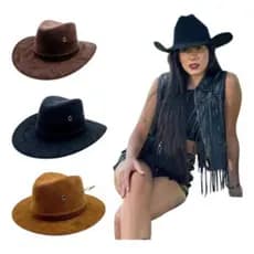 Chapéu de Boiadeira Country Estilo Rodeio Moda Sertaneja