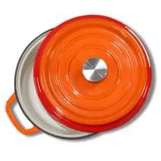 Panela Caçarola Ferro Fundido Esmaltado 22cm 2,7L com Tampa - Antiaderente, Indução, Gás e Forno