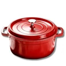 Panela de Ferro Fundido Esmaltada 24cm - Pesada com Alta Retenção - Ideal para Ensopados e Sopas