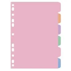 Divisória para fichário plástica A4 PVC tons pastel 6 unidades ACP
