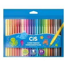 Caneta Canetinha Hidrográfica Sextavado Cis 24 Cores