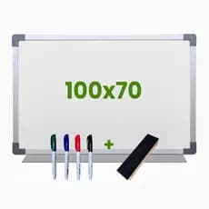 Lousa Escolar Quadro Branco Moldura MDF Aluminizado 100x70