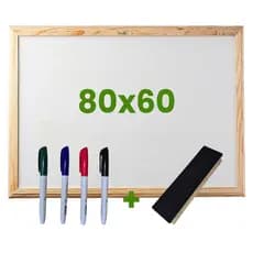 Lousa Escolar Quadro Branco Moldura em Madeira 80x60