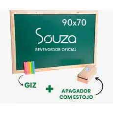 Lousa Escolar Quadro Verde Moldura Madeira 90x70
