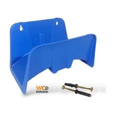 Suporte Enrolador Fixo Plástico Mangueira Jardim Parede azul