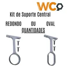 kit Suporte Central OVAL OU REDONDO FECHADO Para Tubo Cabideiro