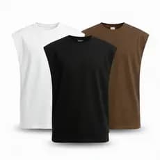 Kit 3 Camisetas Oversized Cavadas Lisa Basica Machão Streetwear Masculina 100% Algodão