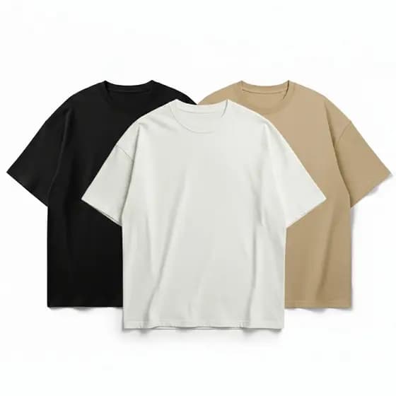 Kit 3 Camisetas Oversized 100% Algodão Suedine Peruana Lisa Streetwear