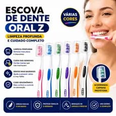Escova de Dente Adulto  Macia ou Média Cores Sortidas Limpeza Garantida
